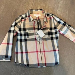 Burberry Long-sleeve Check Stretch Cotton Shirt